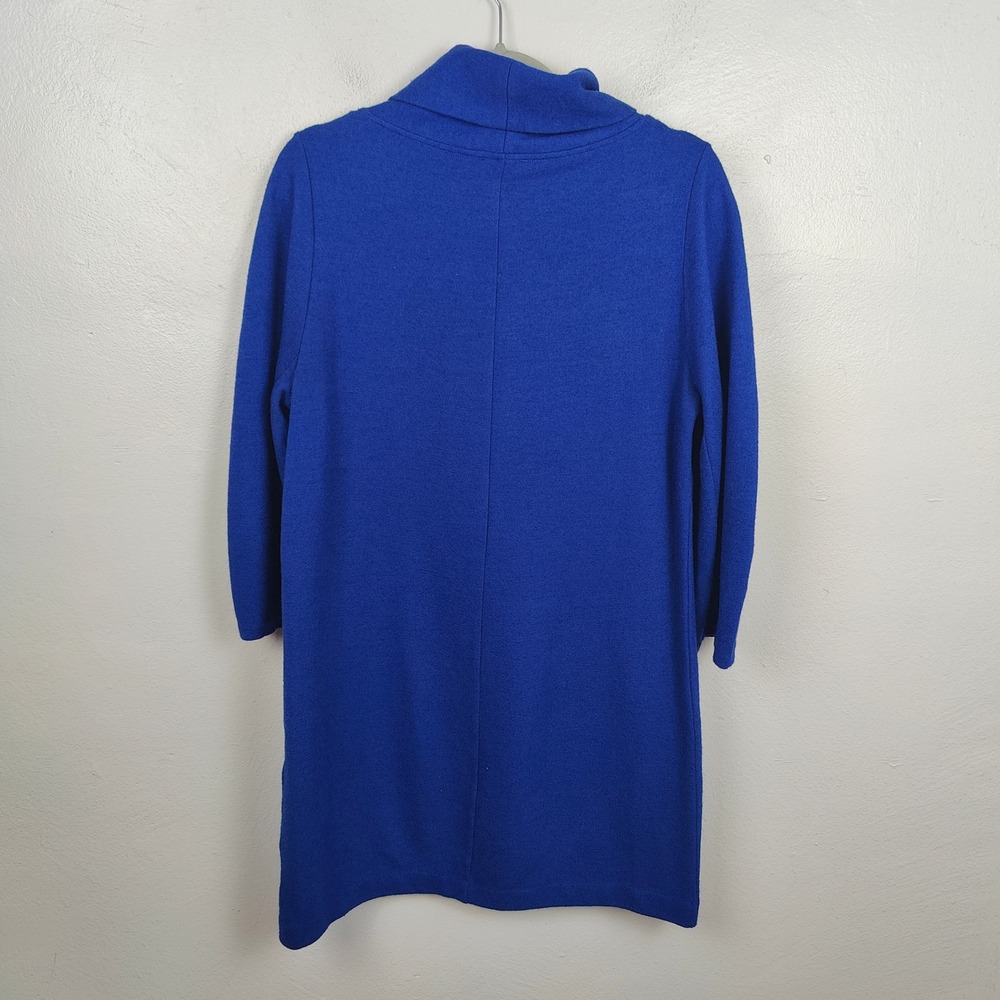 COS Mini Dress Womens Small Wool Blend Royal Blue Funnel Cowl Neck Preppy - Picture 4 of 7